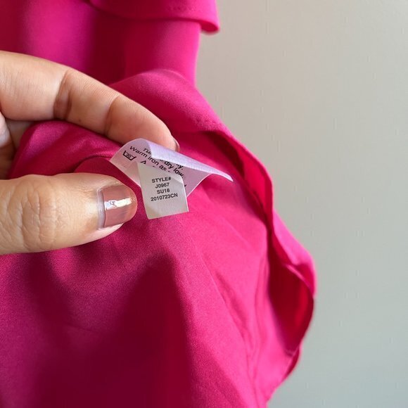 NEW J.Crew‎ Mini Dress Hot Pink Spaghetti Strap Flounce Ruffle - Picture 9 of 13